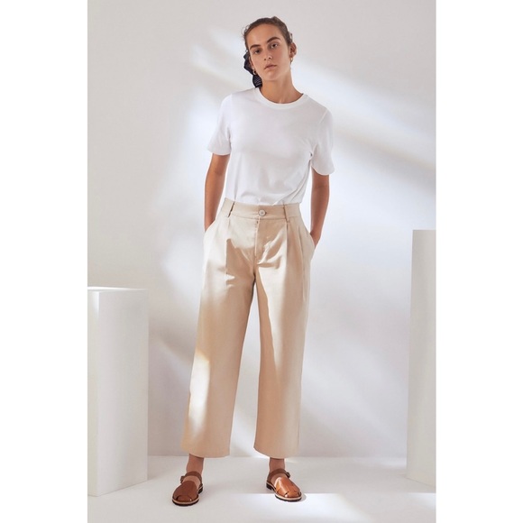 Amour Vert Pants - Kowtow Faculty Pant In Sand Canvas